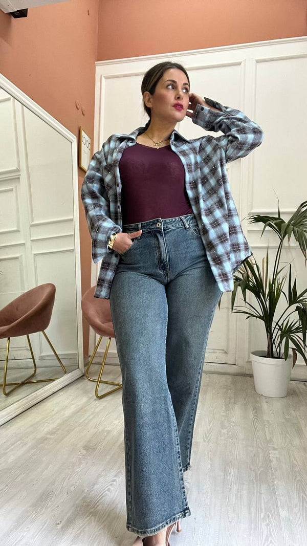 wide leg sabbiato scuro