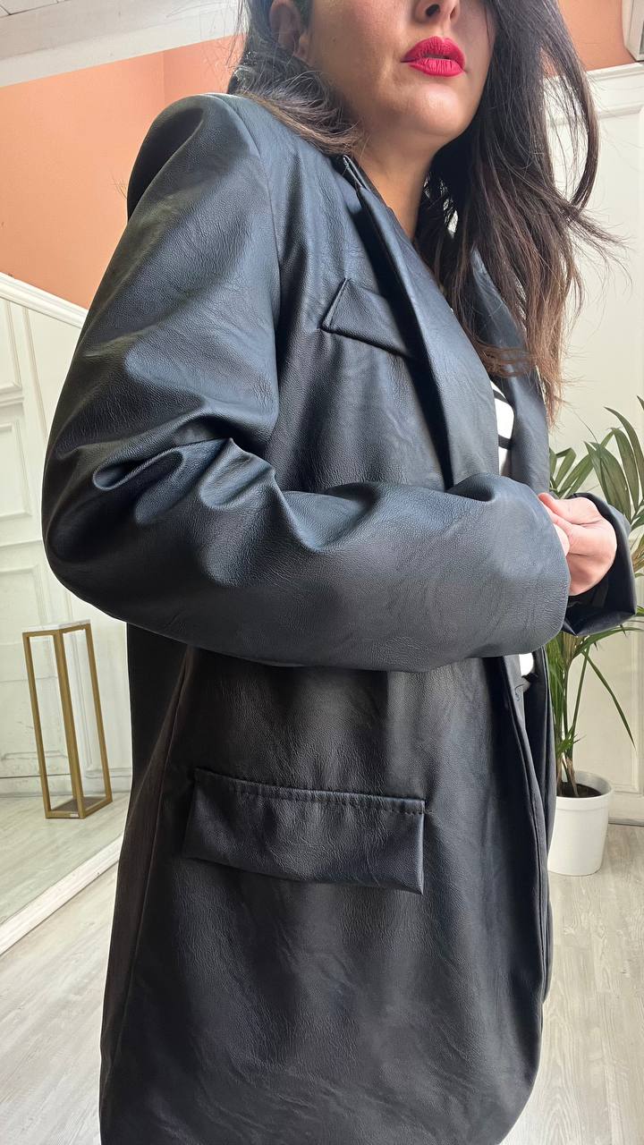 Giacca Ecopelle Nera