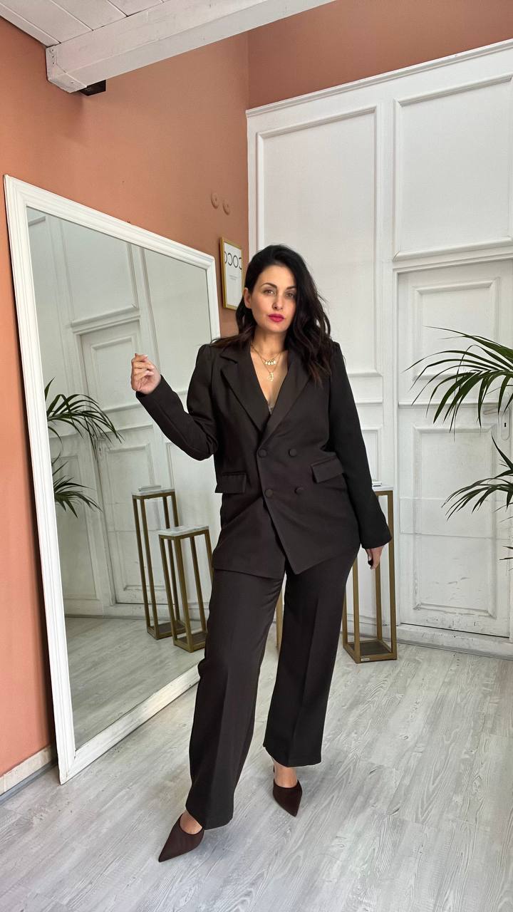 Tailleur Doppio Petto Marrone