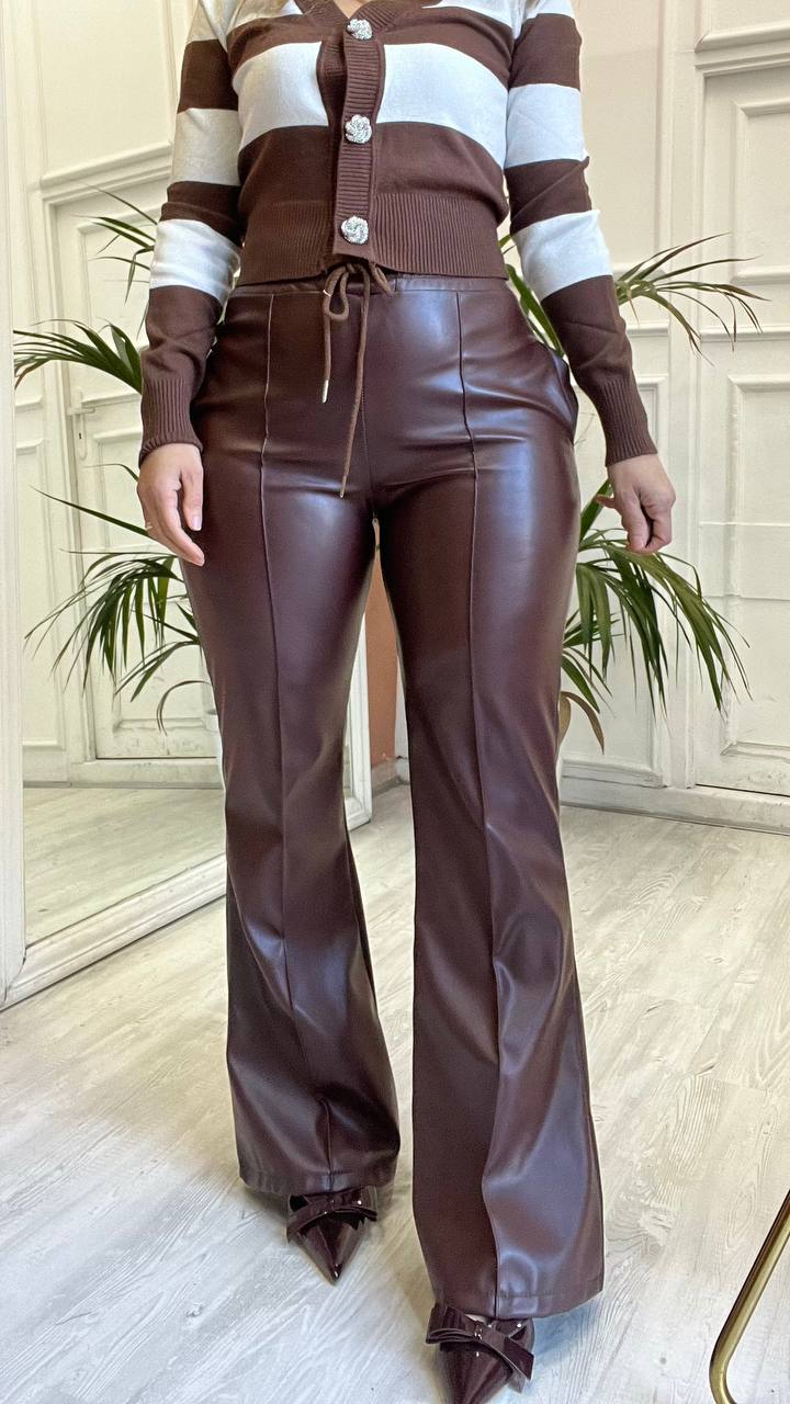 Pantalone Marrone Ecopelle