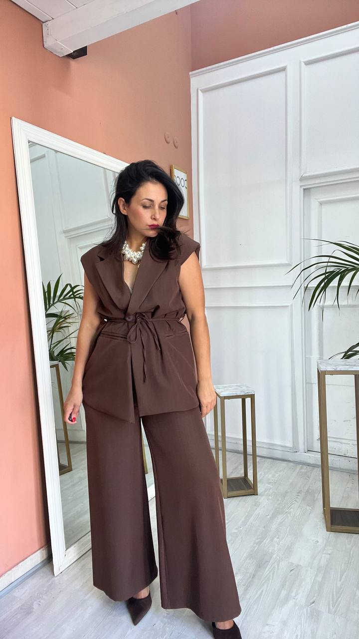 TAILLEUR MARTA SMANICATO MARRONE