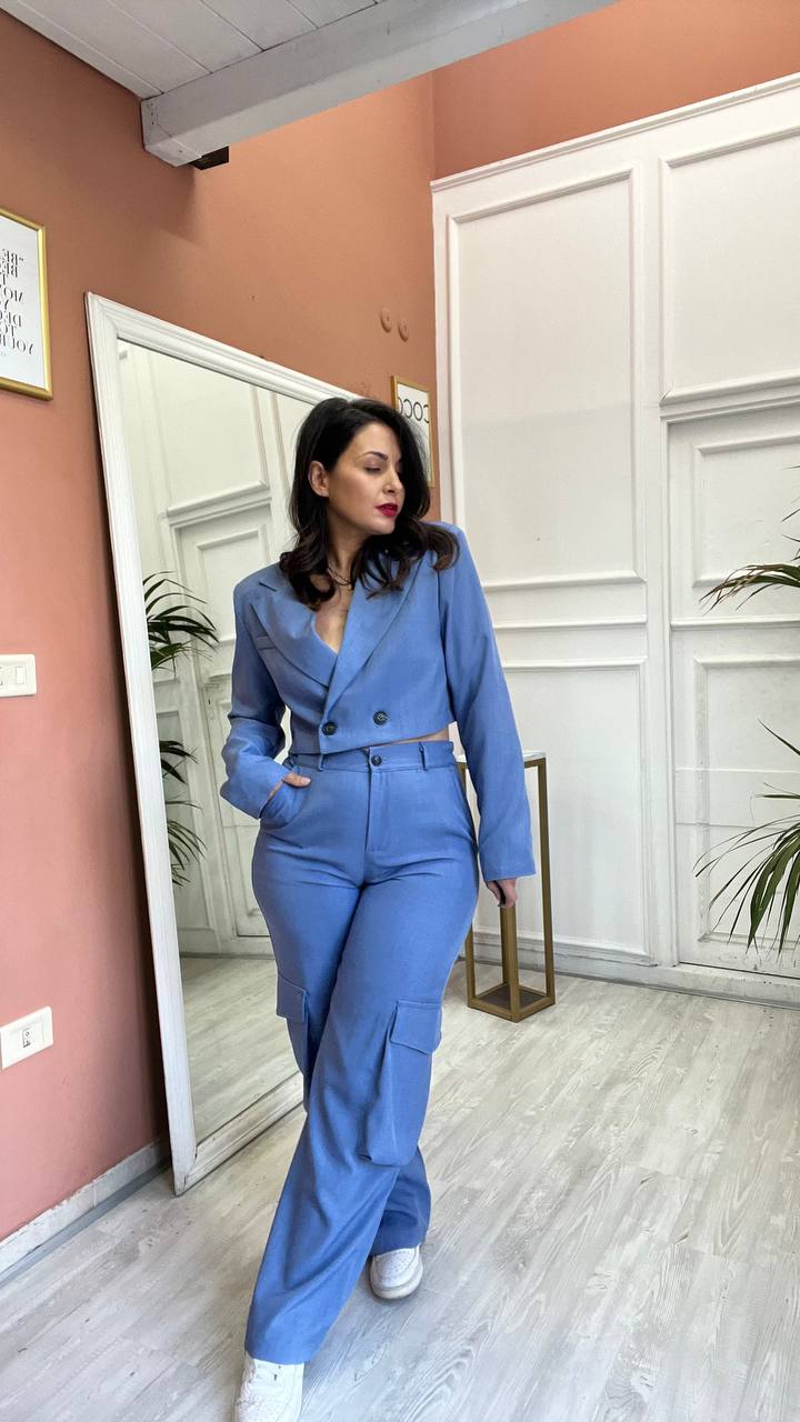 Coordinato Con Pantalone Cargo Polvere