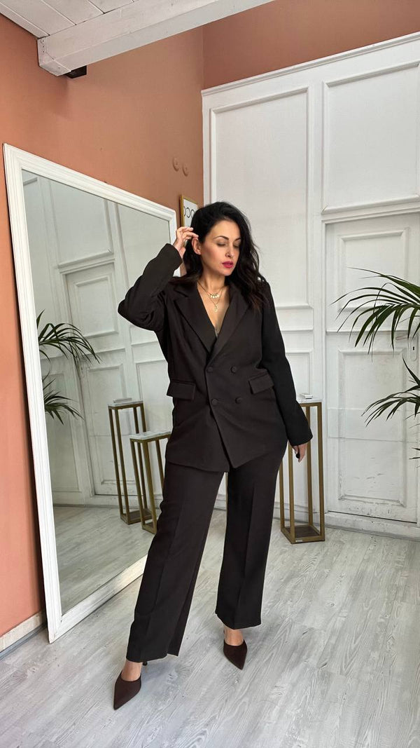 Tailleur Doppio Petto Marrone
