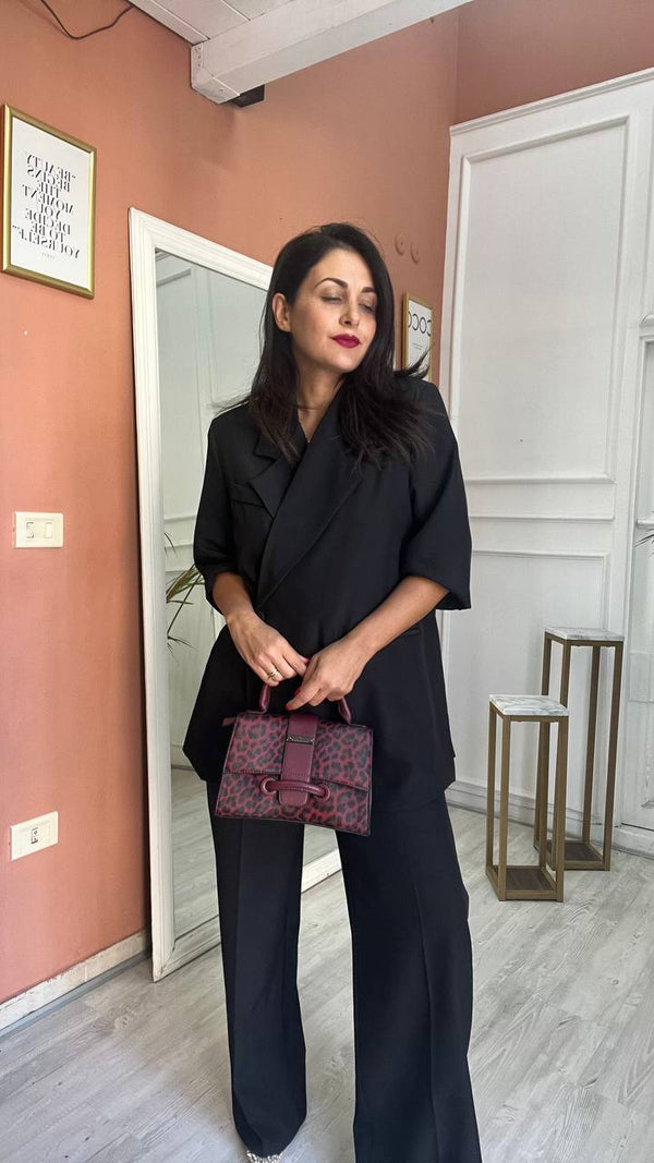 Tailleur Affaire Nero manica corta