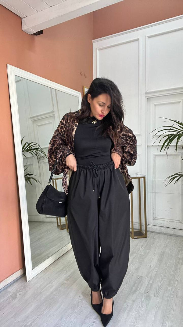 Pantalone Con Laccio Nero