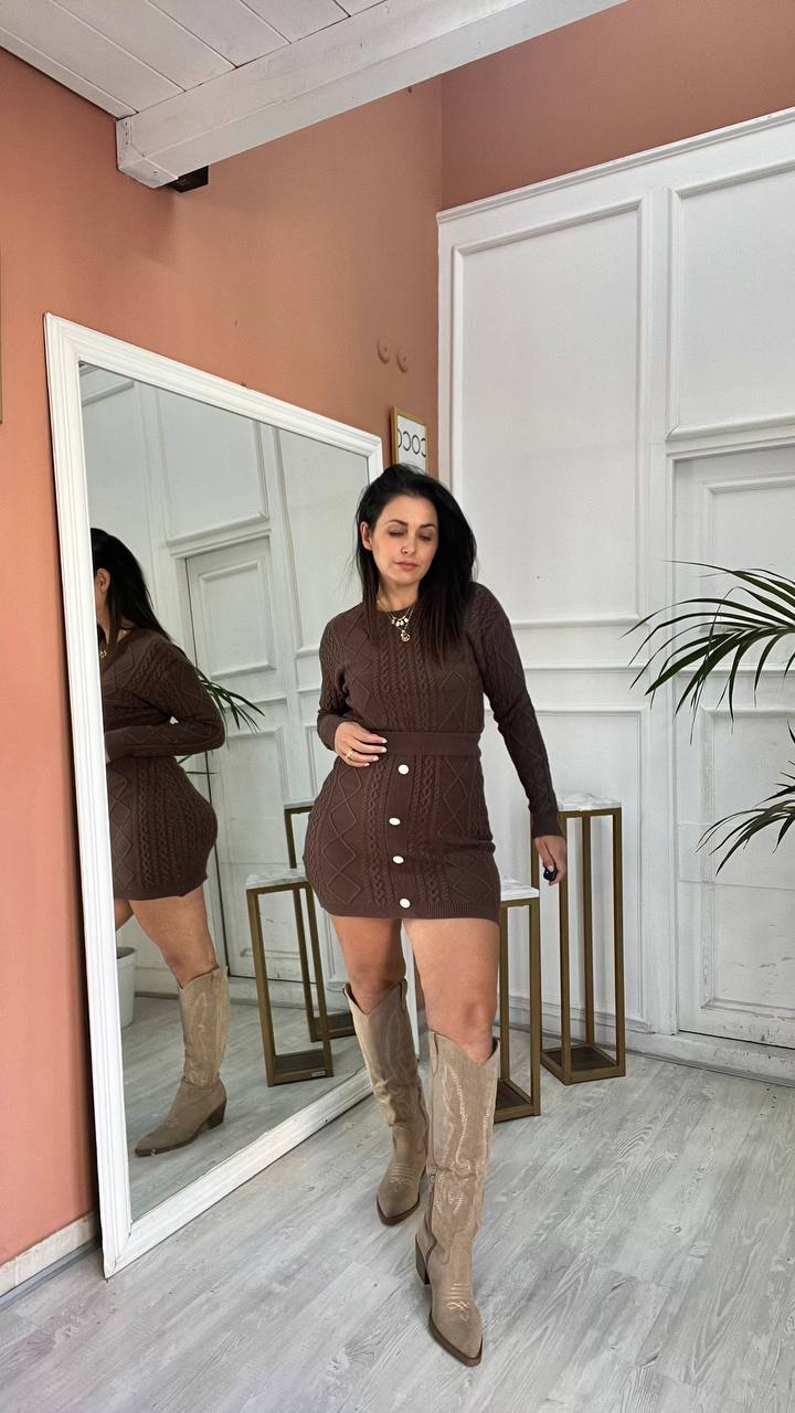 Coordinato Pull + Gonna Marrone