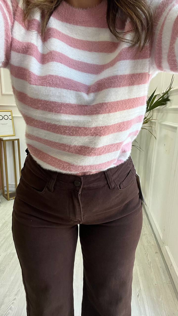 Pull A Righe Bianca&Rosa