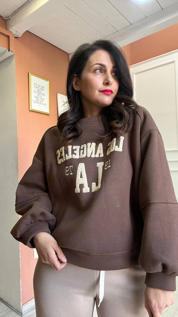 Felpa Los Angeles Marrone