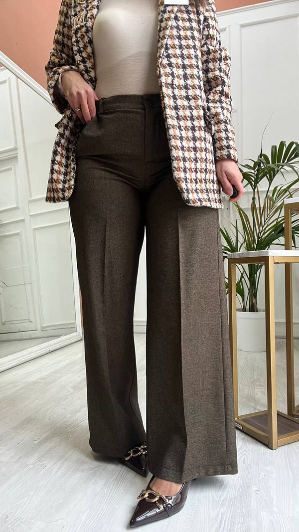 Pantalone Marrone A Palazzo