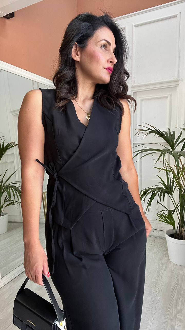 Tailleur Con Gilet Nero
