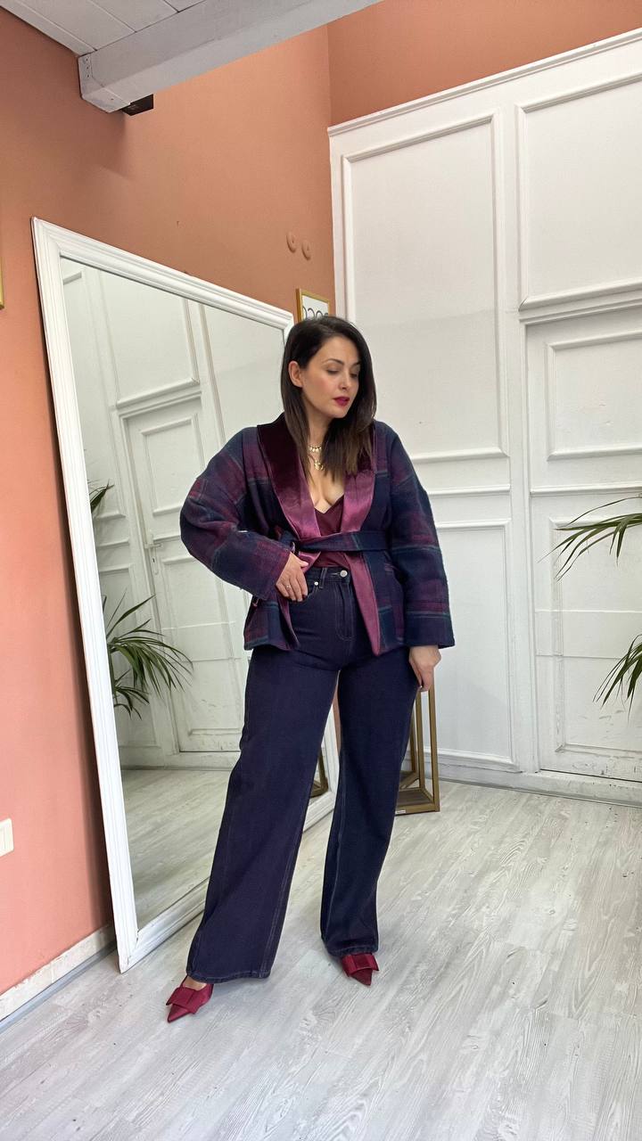 Jeans A Palazzo Lavaggio Scuro