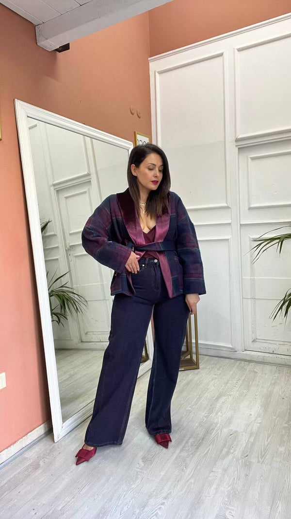 Jeans A Palazzo Lavaggio Scuro