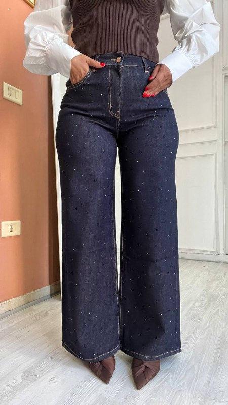 Jeans Brillantinato Lavaggio Scuro