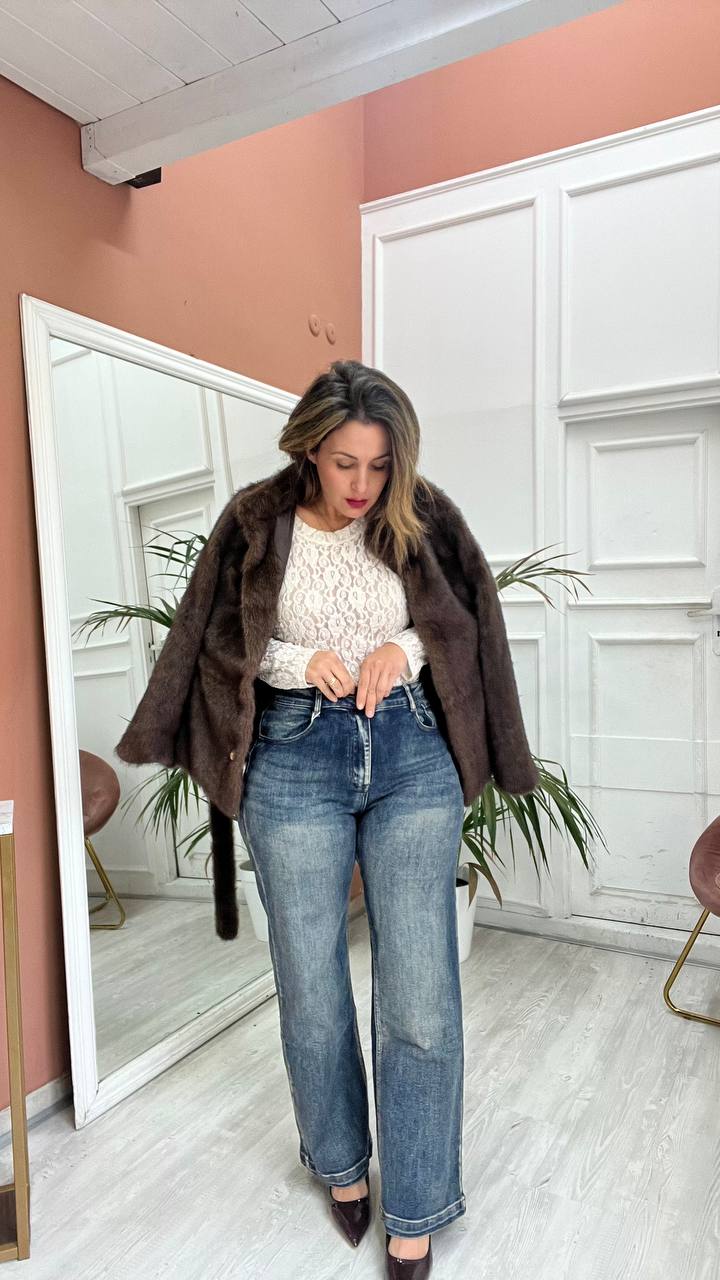 Jeans Wide Leg sabbiato