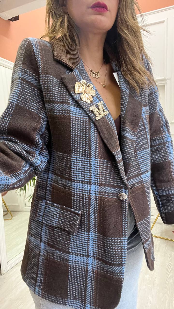 Giacca Marrone&Celeste