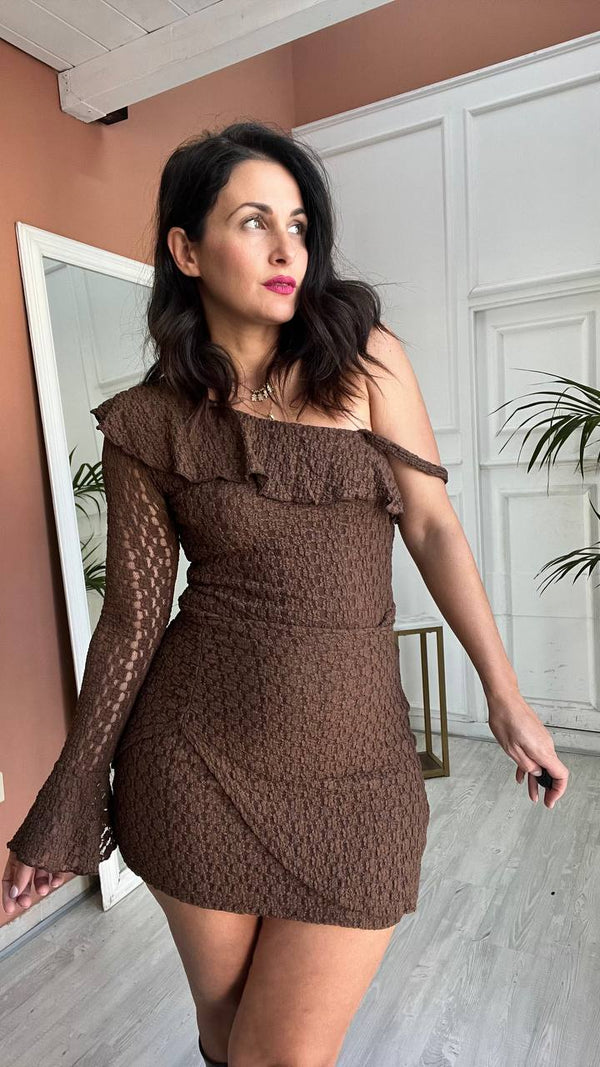 Coordinato monospalla Marrone
