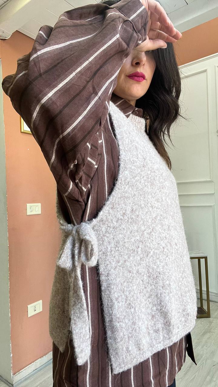 Pull Gilet Beige