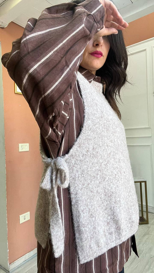 Pull Gilet Beige