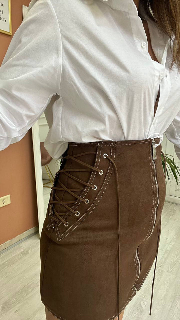 Gonna Marrone Con Zip