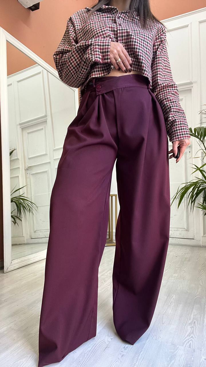 Pantalone A Palazzo Bordeaux