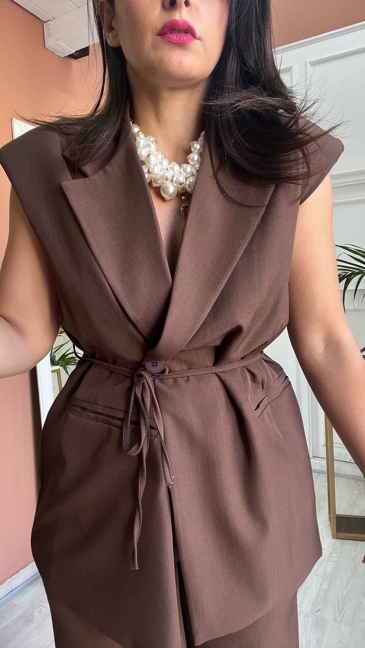 TAILLEUR MARTA SMANICATO MARRONE