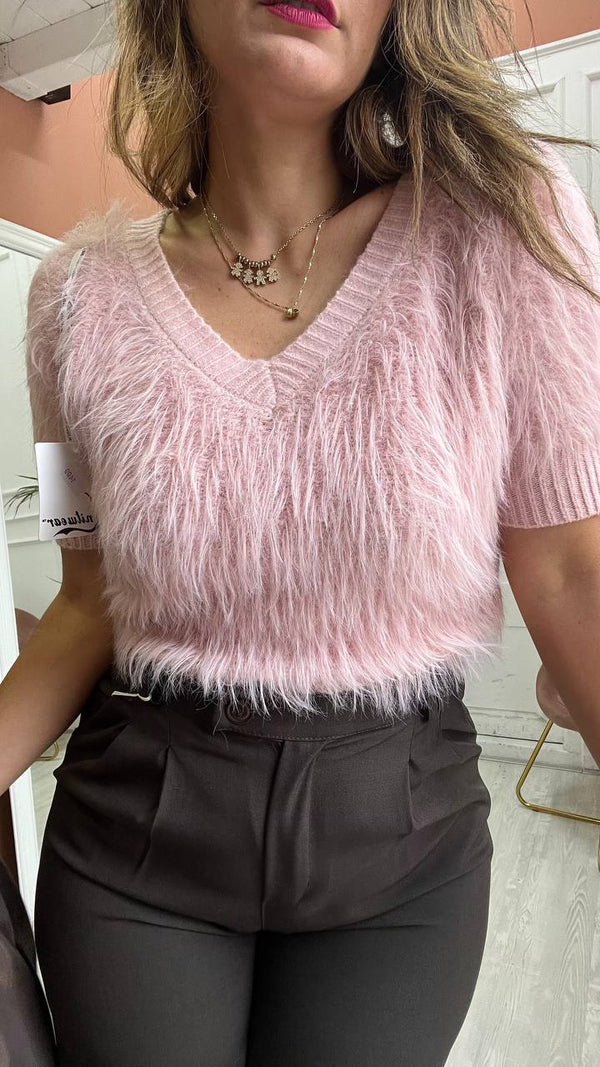 Pull Rosa Mezza Manica