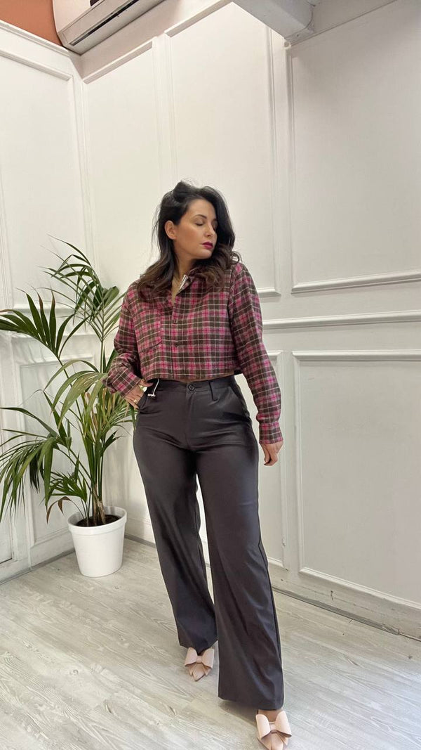 Pantalone Marrone Ecopelle