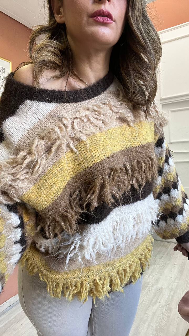 Pull A Righe Marrone&Giallo