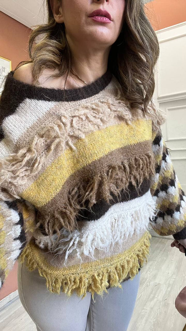 Pull A Righe Marrone&Giallo