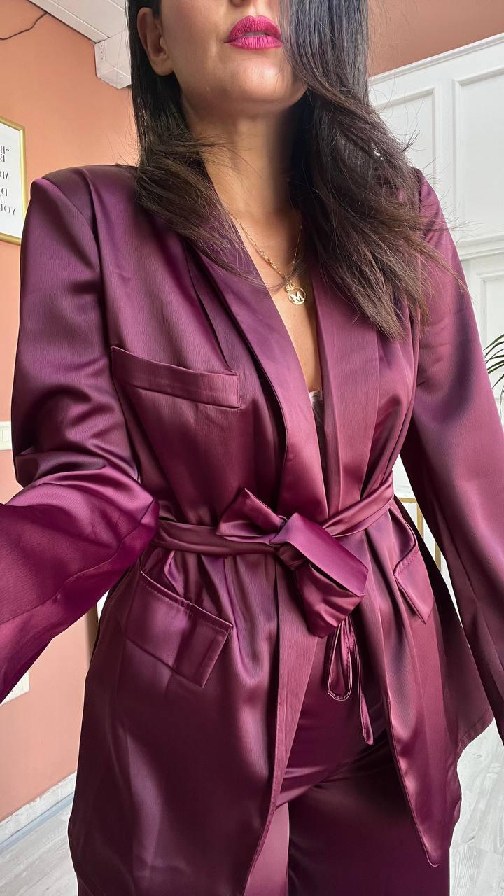 Tailleur A Kimono Bordeaux