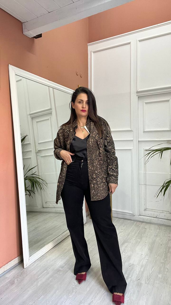 Jeans Nero A Palazzo