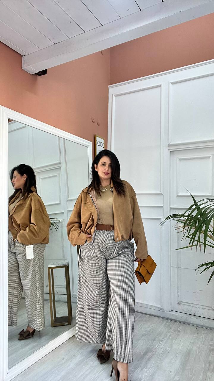 Pantalone Con Cintura Marrone