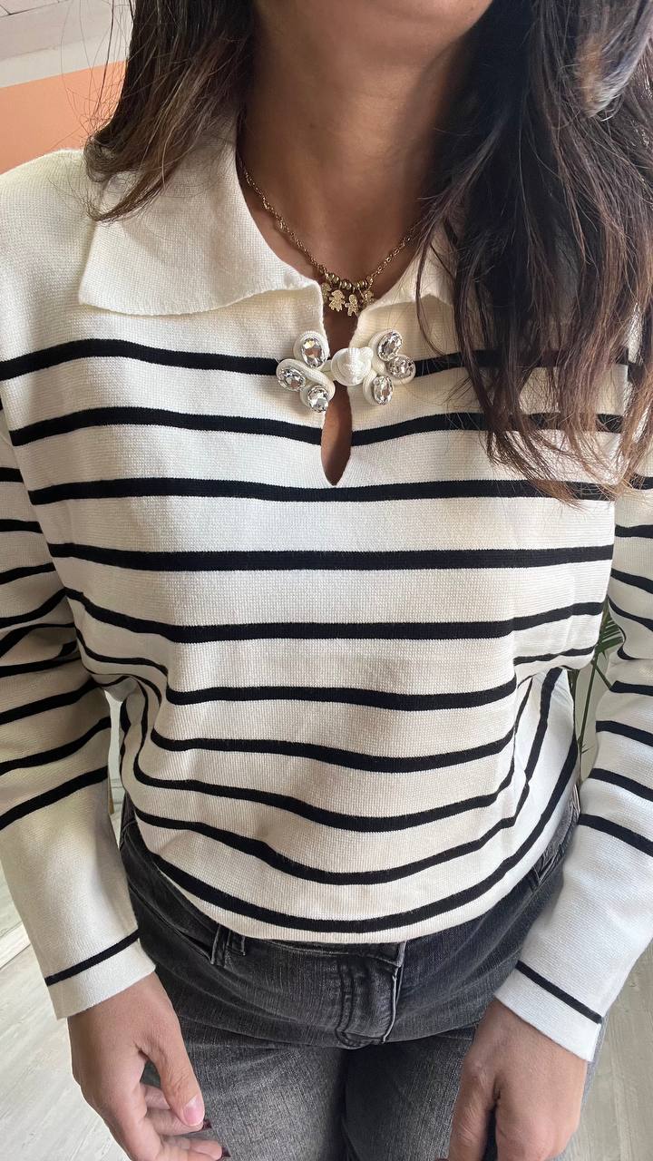 Polo A Righe Bianca&Nera