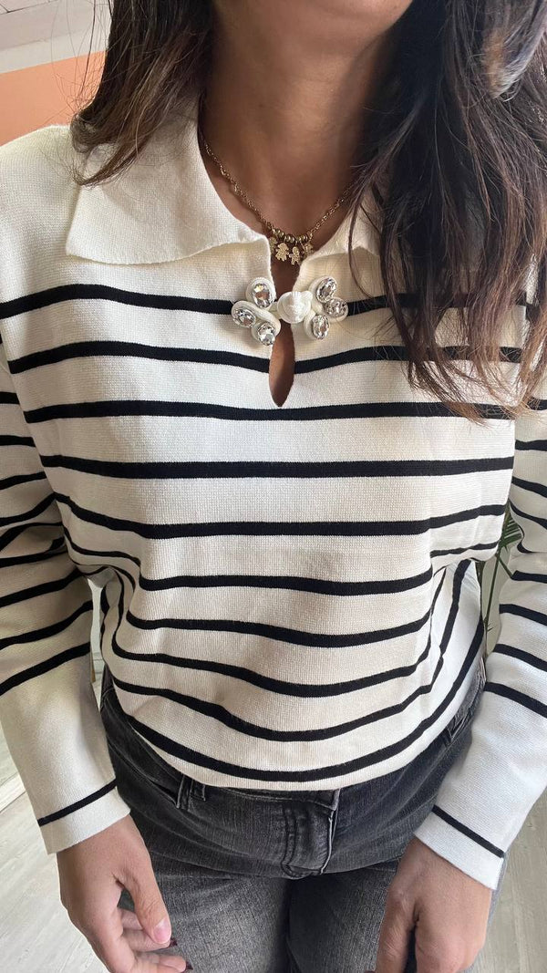 Polo A Righe Bianca&Nera