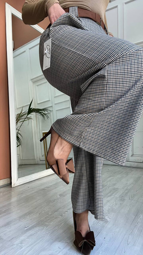 Pantalone Con Cintura Marrone