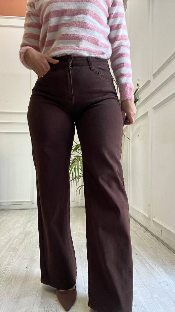 Jeans Marrone Wide Leg