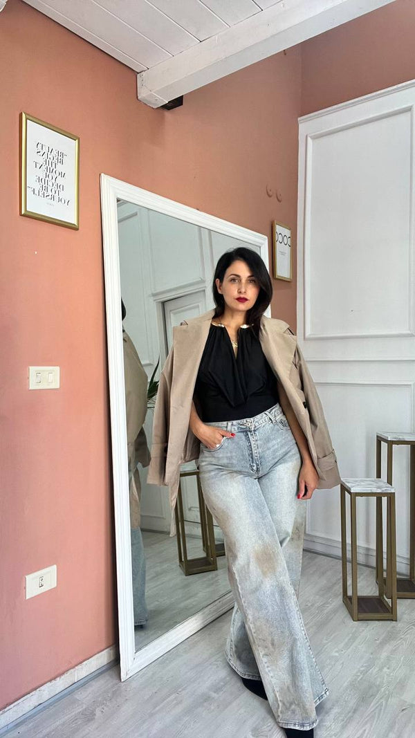Jeans wide leg sfumato