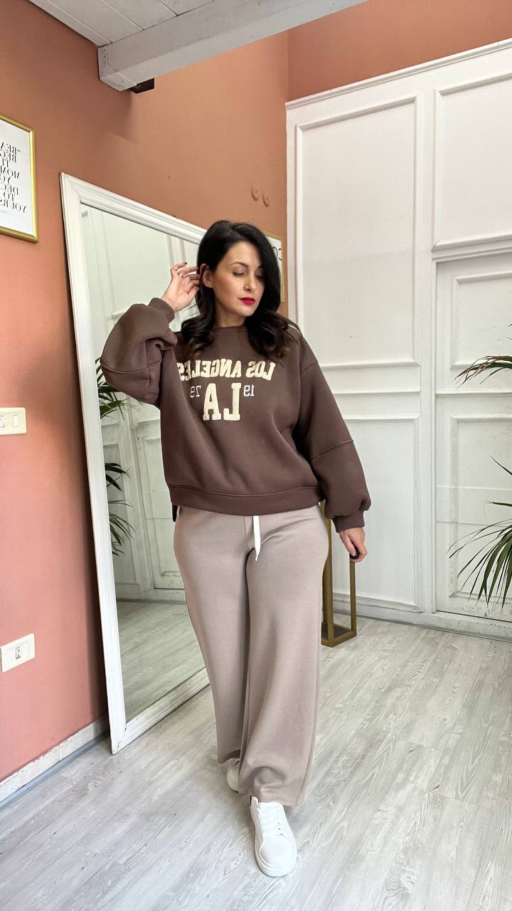 Pantalone Tuta Beige