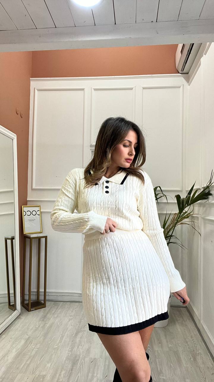 Coordinato Pull&Gonna Bianco
