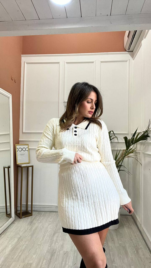 Coordinato Pull&Gonna Bianco