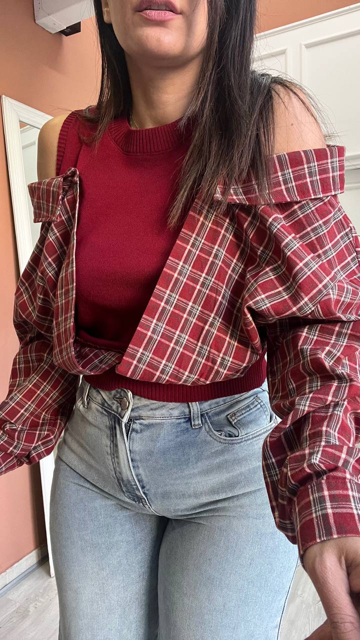 Maglia Camicia Bordeaux