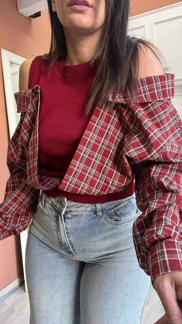 Maglia Camicia Bordeaux