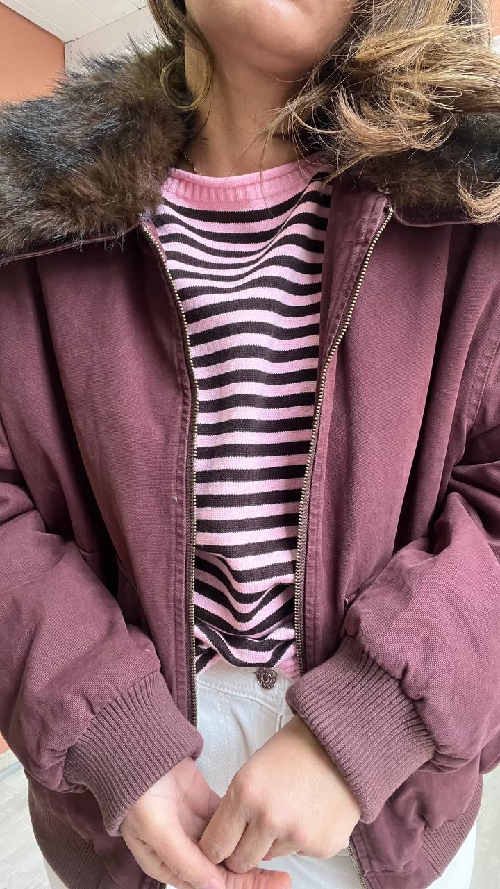 Bomber Con Collo Di Pelliccia