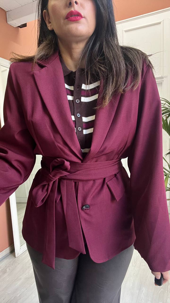 Giacca Con Laccio Bordeaux
