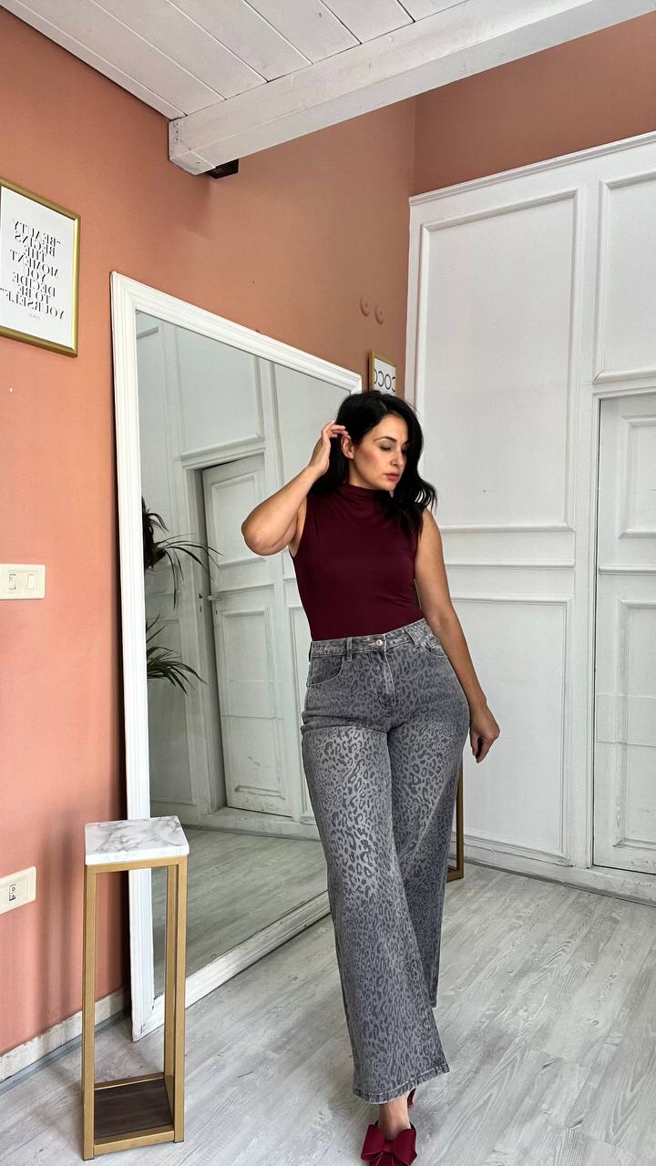 Wide leg  Maculato Grigio