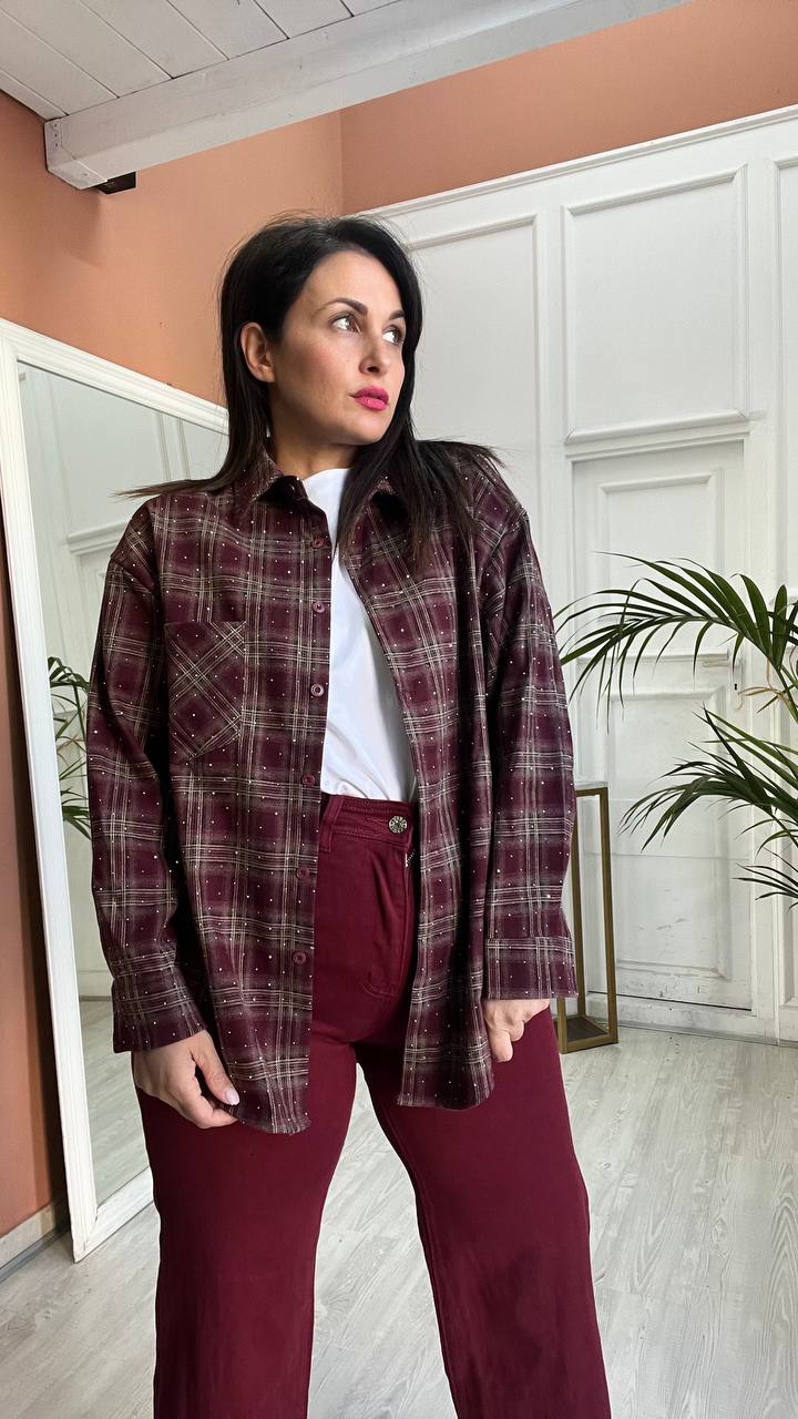 Camicia Bordeaux Brillantini