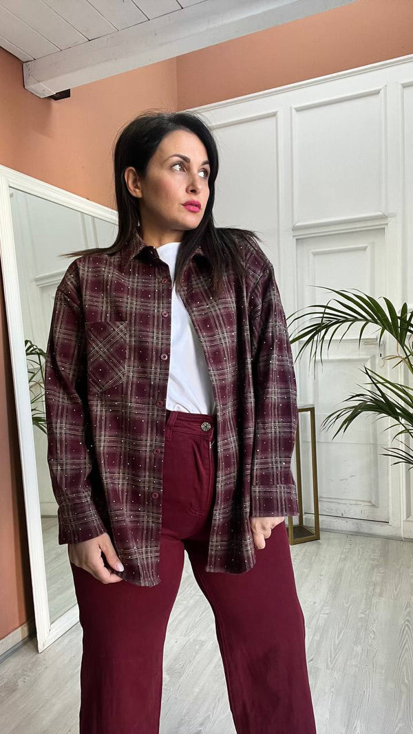 Camicia Bordeaux Brillantini