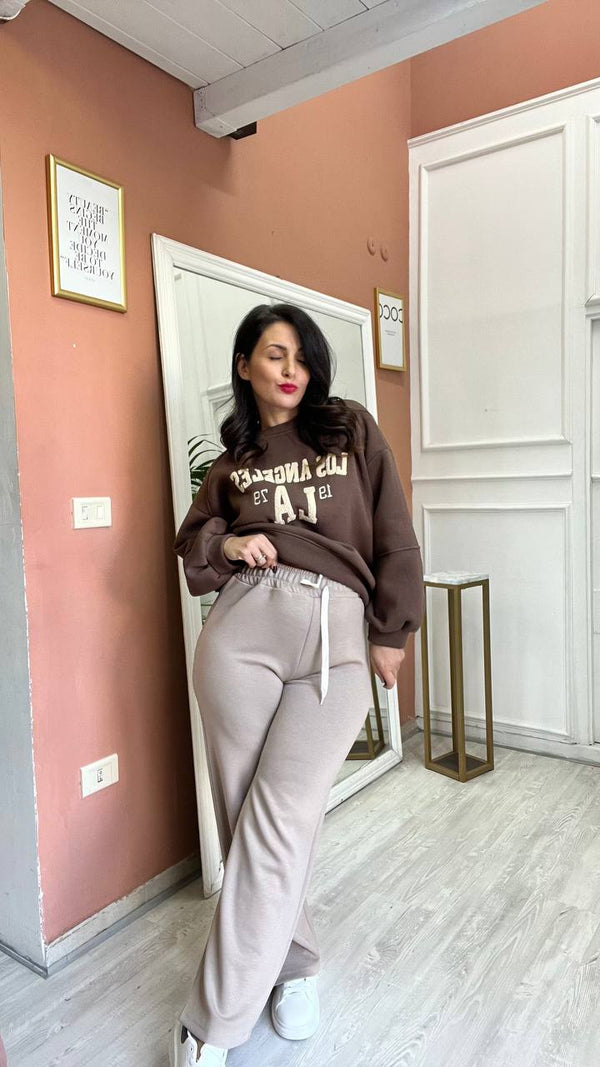 Pantalone Tuta Beige