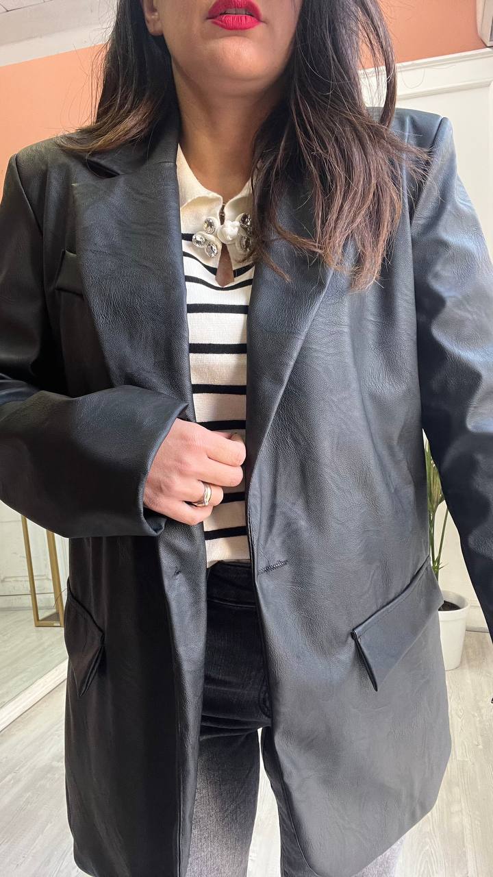 Giacca Ecopelle Nera