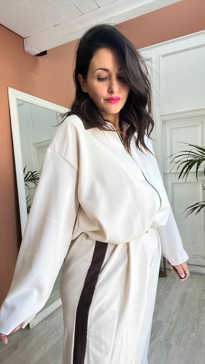 Coordinato Beige Con Zip